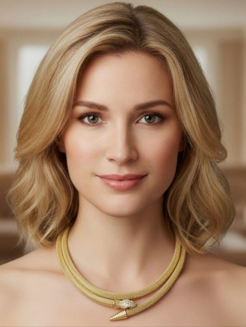 Wrap-around Snake Choker Necklace Gold